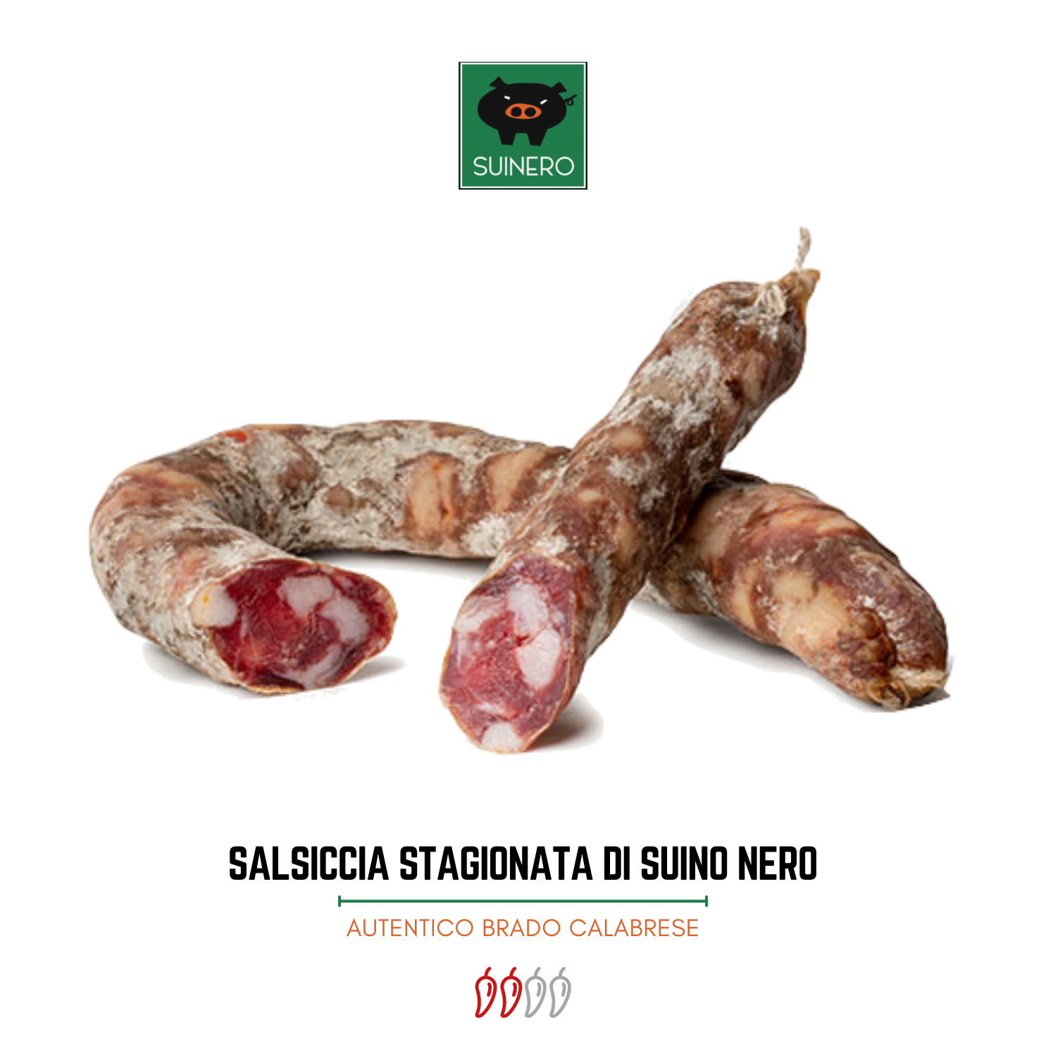 Salsiccia stagionata di Suino Nero