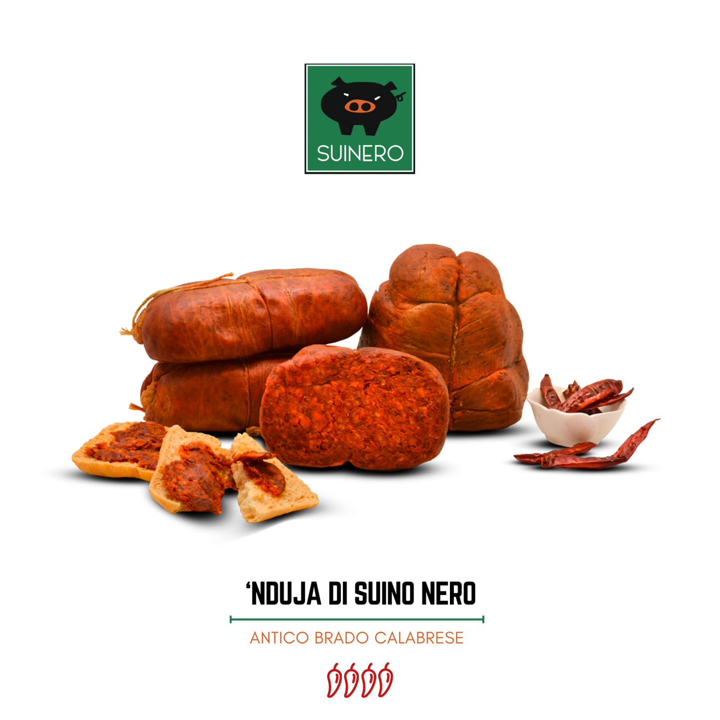 Nduja di suino nero di Calabria in vasetto con Scaldanduja